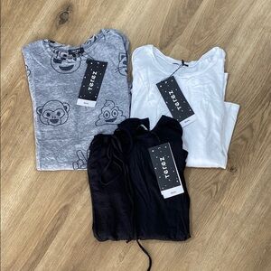 Girls Terez Gray, White, and Black Long Sleeve Bundle size Large